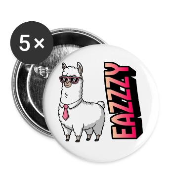 Lama im Anzug mit Pink-Sonnenbrille - Buttons groß 56 mm (5er Pack) - Weiß - Vorne