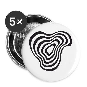 opart Abstract lines shape design - Buttons large 2.2''/56 mm (5-pack) - white - Front