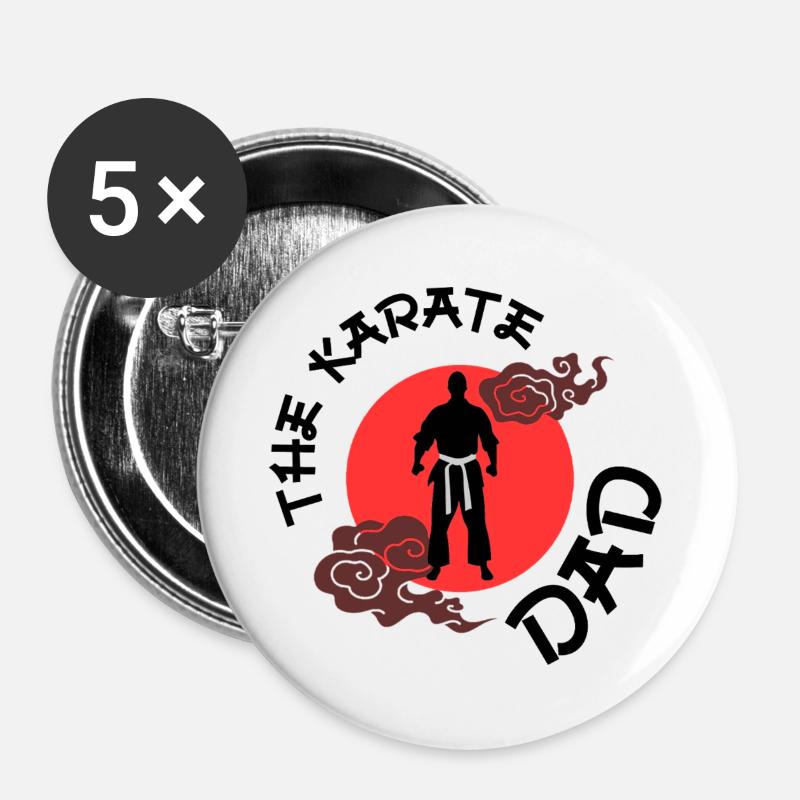 The Karate Dad - Buttons large 2.2''/56 mm (5-pack) - white