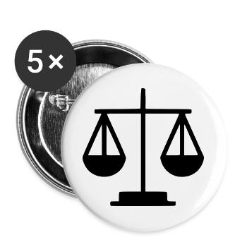 Law Lawyer Libra Lawyer Court Law - Buttons large 2.2''/56 mm (5-pack) - white - Front