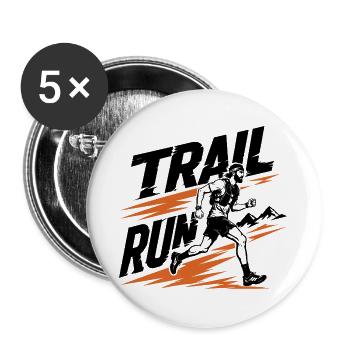Course sur sentier - Lot de 5 grands badges (56 mm) - blanc - Devant