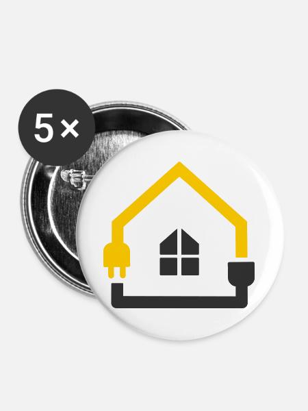 Elektriker Haus Steckdose Smart Home - Buttons groß 56 mm (5er Pack) - Weiß