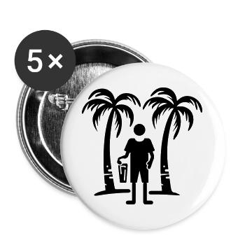 Palmiers symboles du parti - Lot de 5 grands badges (56 mm) - blanc - Devant