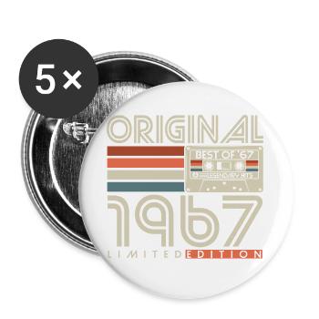 Original 1967 Vintage Birthday Retro Gift - Buttons large 2.2''/56 mm (5-pack) - white - Front