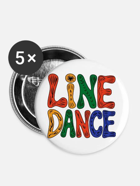Line Dance Vibes - Buttons groß 56 mm (5er Pack) - Weiß