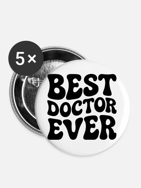 Bester Doktor aller Zeiten - Buttons groß 56 mm (5er Pack) - Weiß