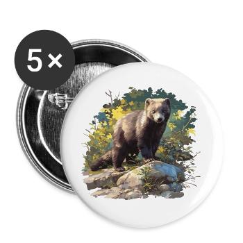 Mink Mink - Lot de 5 grands badges (56 mm) - blanc - Devant