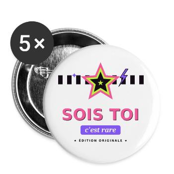 Sois Toi Édition Originale - Lot de 5 grands badges (56 mm) - blanc - Devant