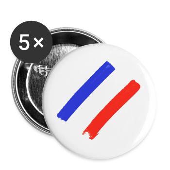 Frankreich Flagge - Streifen - Buttons groß 56 mm (5er Pack) - Weiß - Vorne