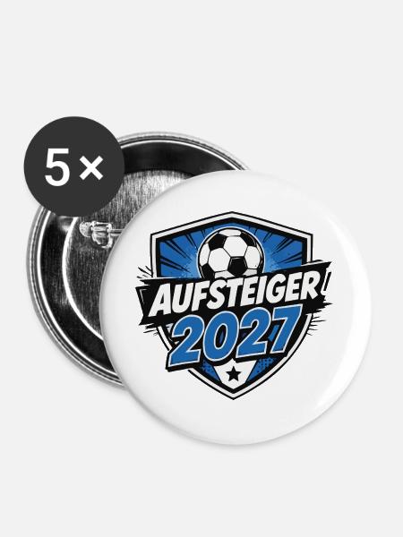 aufsteiger-2027 - Buttons groß 56 mm (5er Pack) - Weiß