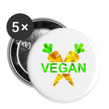 Illustration du croisement de carottes véganes - Lot de 5 grands badges (56 mm) - blanc - Devant