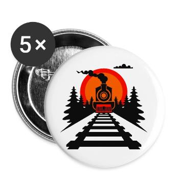 Railway Graphic - Buttons large 2.2''/56 mm (5-pack) - white - Front