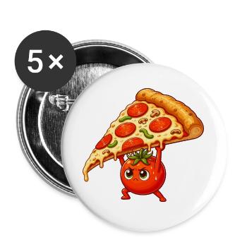 Pizza Hero Tomato - Buttons large 2.2''/56 mm (5-pack) - white - Front