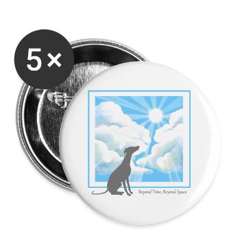 Mehr als ein Haustier – Windhund - Buttons groß 56 mm (5er Pack) - Weiß - Vorne