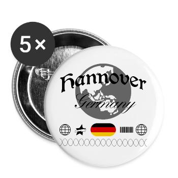 Hannover Deutschland Streetwear Reise Souvenir - Buttons groß 56 mm (5er Pack) - Weiß - Vorne