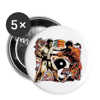 Kampfsportler Valencia - Buttons groß 56 mm (5er Pack) - Weiß - Vorne