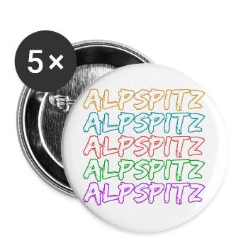 Alpspitz as mountaineering - Buttons large 2.2''/56 mm (5-pack) - white - Front