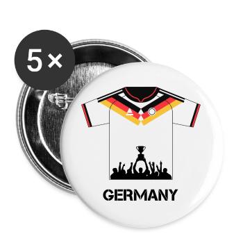 Germany Football Shirt with Cup – Fan Design - Buttons large 2.2''/56 mm (5-pack) - white - Front
