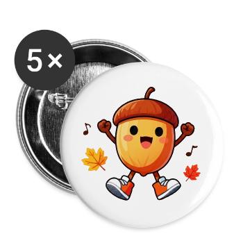 Danse du gland d’automne - Lot de 5 grands badges (56 mm) - blanc - Devant