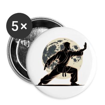 Tai Chi Zen Meditation – Chi Qigong Training - Buttons large 2.2''/56 mm (5-pack) - white - Front