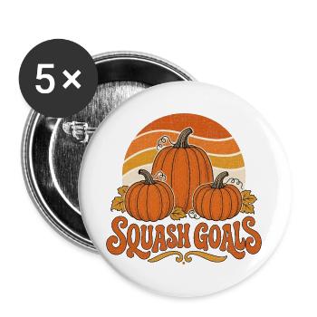 Squash Goals Autumn Pumpkin Trio - Buttons large 2.2''/56 mm (5-pack) - white - Front
