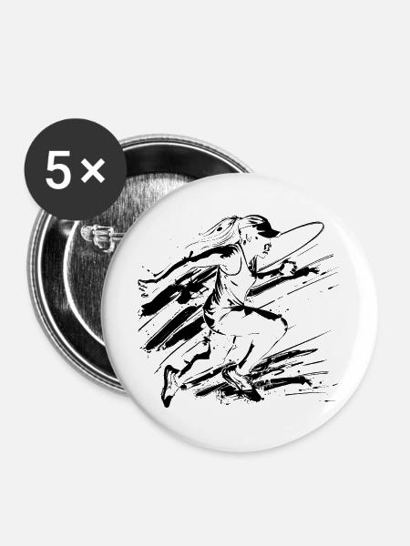 Graffiti Läuferinnen - Buttons groß 56 mm (5er Pack) - Weiß