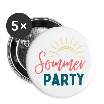 Summer Party Sunbeam Logo - Buttons large 2.2''/56 mm (5-pack) - white - Front