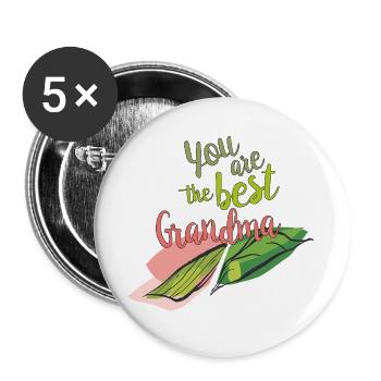 You're the best grandma - Buttons large 2.2''/56 mm (5-pack) - white - Front