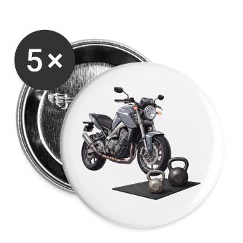 Combinaison gagnante - Lot de 5 grands badges (56 mm) - blanc - Devant