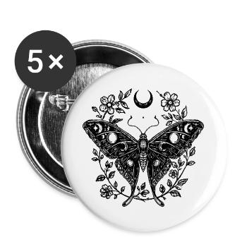 MoonLight Moth  - Lot de 5 grands badges (56 mm) - blanc - Devant