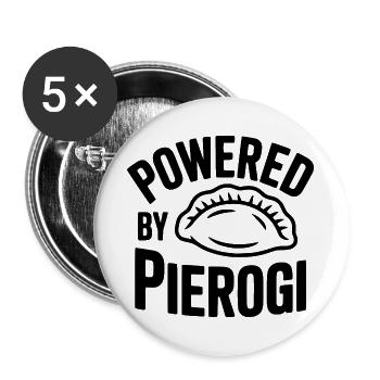 Propulsé par Pierogi - Lot de 5 grands badges (56 mm) - blanc - Devant
