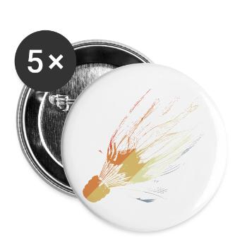Art au trait rétro de volant - Lot de 5 grands badges (56 mm) - blanc - Devant