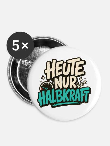 HEUTE NUR HALBKRAFT - Buttons groß 56 mm (5er Pack) - Weiß