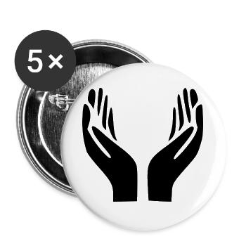 Open Hands Hand Gesture - Buttons large 2.2''/56 mm (5-pack) - white - Front