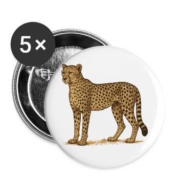 Gepard - Buttons groß 56 mm (5er Pack) - Weiß - Vorne
