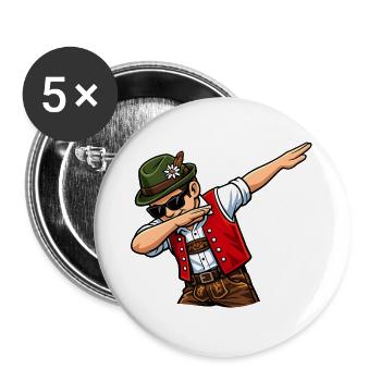 Dabbing Österreicher - Buttons groß 56 mm (5er Pack) - Weiß - Vorne