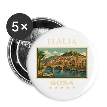 Italien Bosa Vintage Reisemarke - Buttons groß 56 mm (5er Pack) - Weiß - Vorne