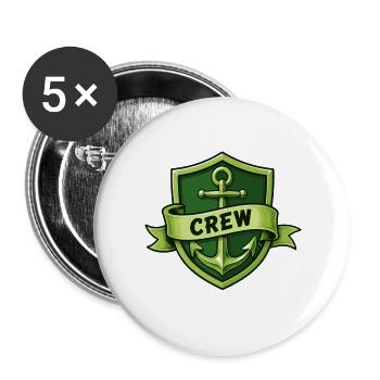 Crew Schild Anker Grafik - Buttons groß 56 mm (5er Pack) - Weiß - Vorne