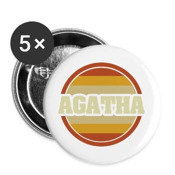 Geschenk für Agatha - Buttons groß 56 mm (5er Pack) - Weiß - Vorne