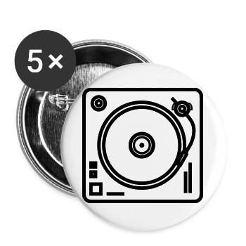 DJ-Plattenspieler - Buttons groß 56 mm (5er Pack) - Weiß - Vorne