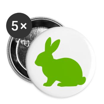 Heller Hase Silhouette - Buttons groß 56 mm (5er Pack) - Weiß - Vorne