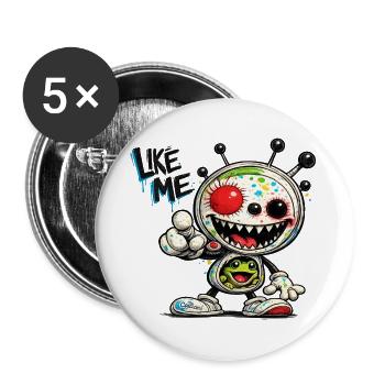 Like Me - Buttons groß 56 mm (5er Pack) - Weiß - Vorne