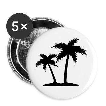 Palmen - Buttons groß 56 mm (5er Pack) - Weiß - Vorne