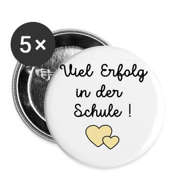 Erfolg Schule Herz - Buttons groß 56 mm (5er Pack) - Weiß - Vorne
