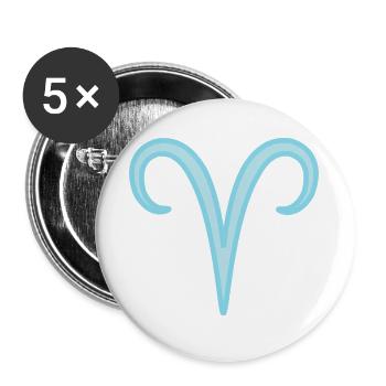 Widder-Tierkreiszeichen Pastellblau - Buttons groß 56 mm (5er Pack) - Weiß - Vorne