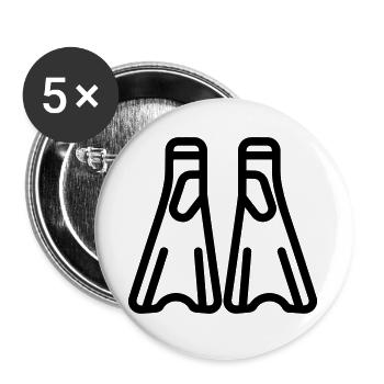 Schnorcheln - Buttons groß 56 mm (5er Pack) - Weiß - Vorne