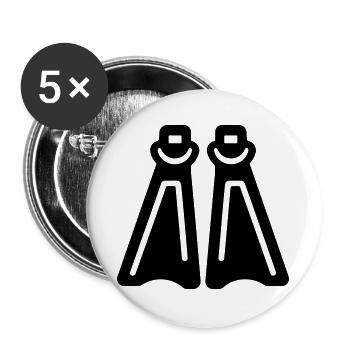 Tauchflossen - Buttons groß 56 mm (5er Pack) - Weiß - Vorne