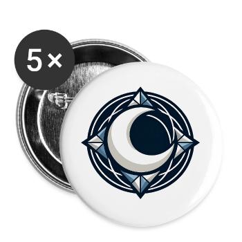 Mondkreis Geometrisches Mosaik - Buttons groß 56 mm (5er Pack) - Weiß - Vorne