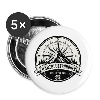 Bündner - Buttons groß 56 mm (5er Pack) - Weiß - Vorne