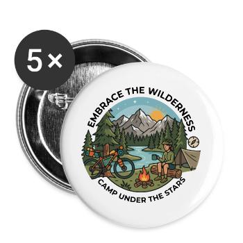 Camp Under The Stars Bikepacking Adventure Tee - Buttons groß 56 mm (5er Pack) - Weiß - Vorne